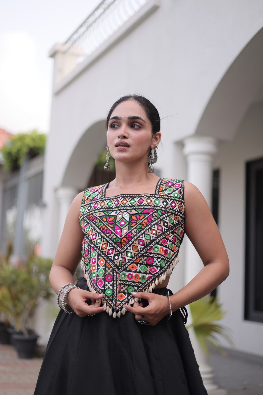 Navratri Lehenga Choli with Coconut Gota Work - Garba Ready