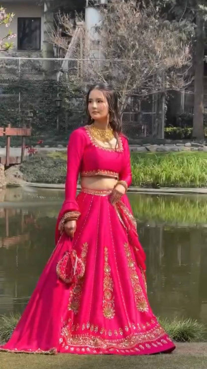 Designer Chinon Silk Lehenga Choli for Women Wedding Party Wear