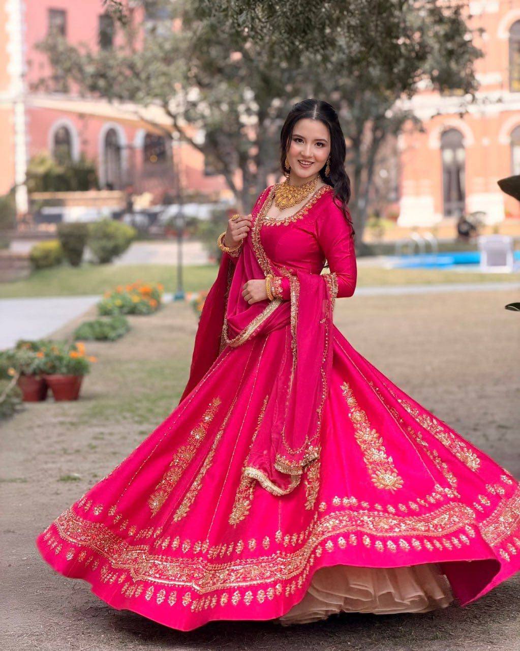Designer Chinon Silk Lehenga Choli for Women Wedding Party Wear