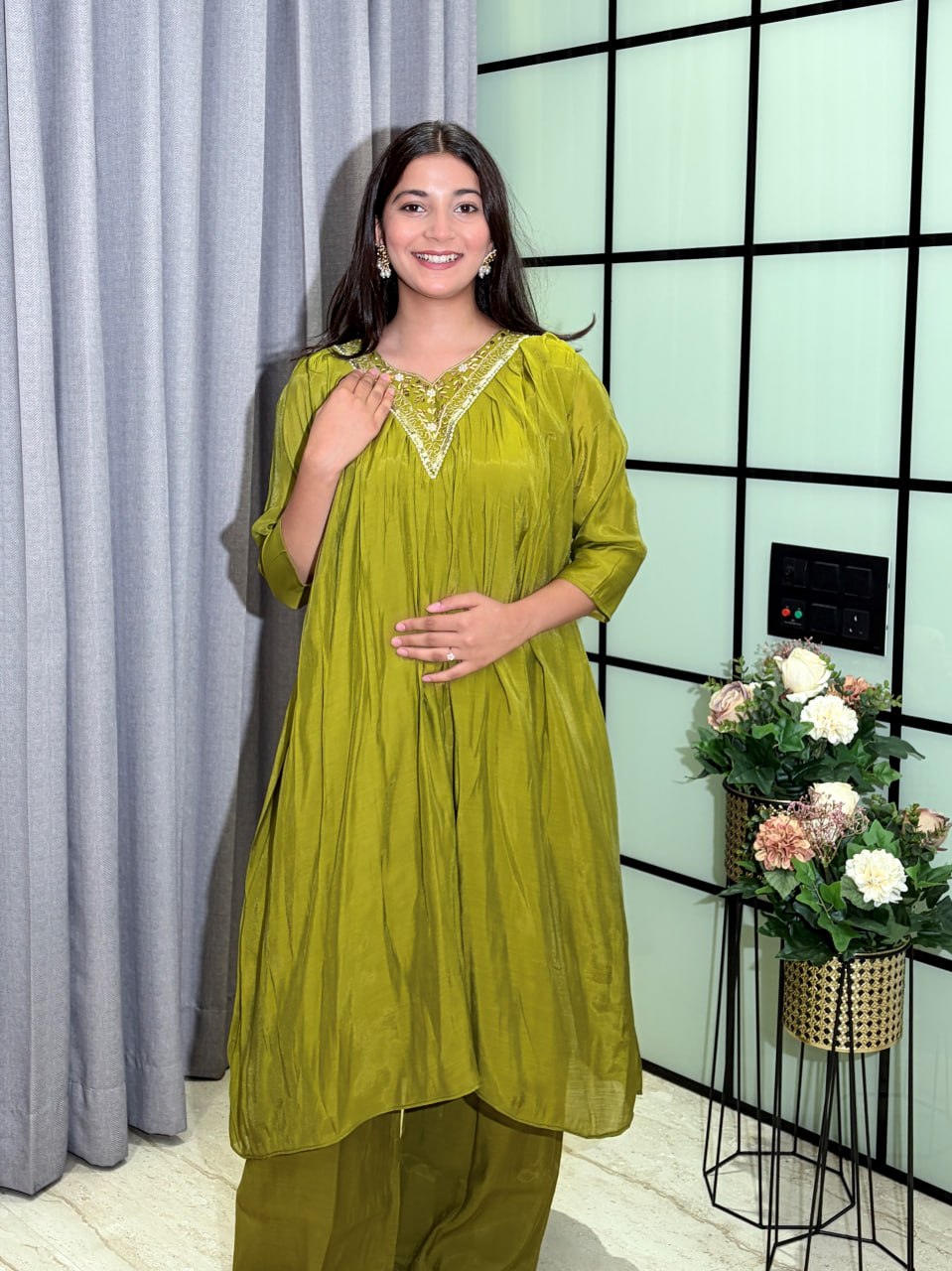 Designer Party Wear Salwar Kameez Suit with Woven Striped Dupatta