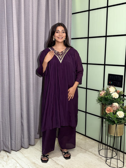 Designer Party Wear Salwar Kameez Suit with Woven Striped Dupatta