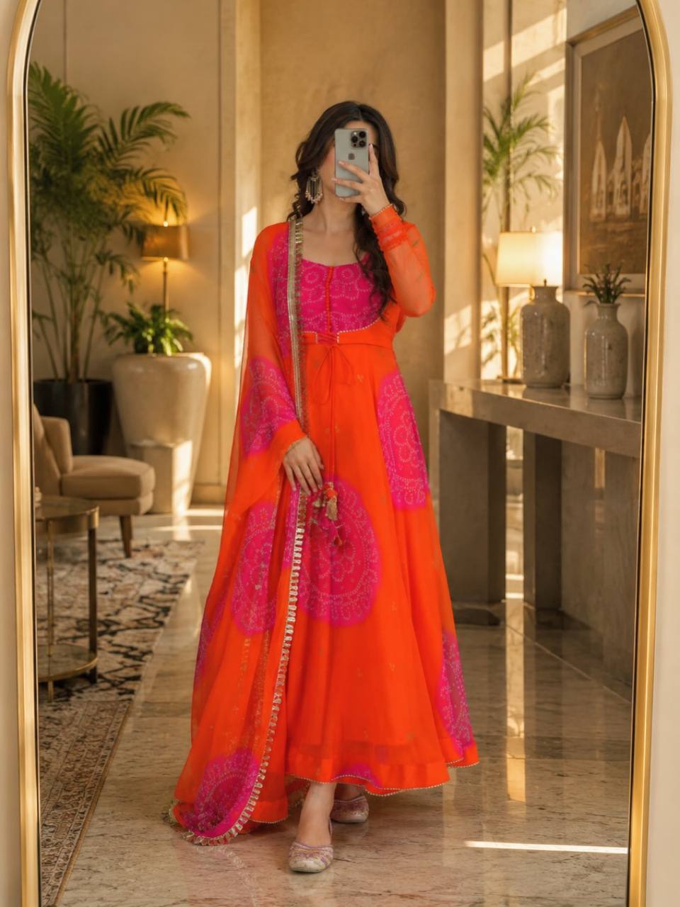 Elegant Designer Anarkali Suit with Digital Print and Fancy Border