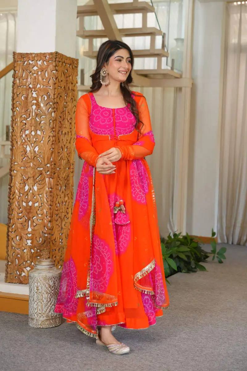Elegant Designer Anarkali Suit with Digital Print and Fancy Border