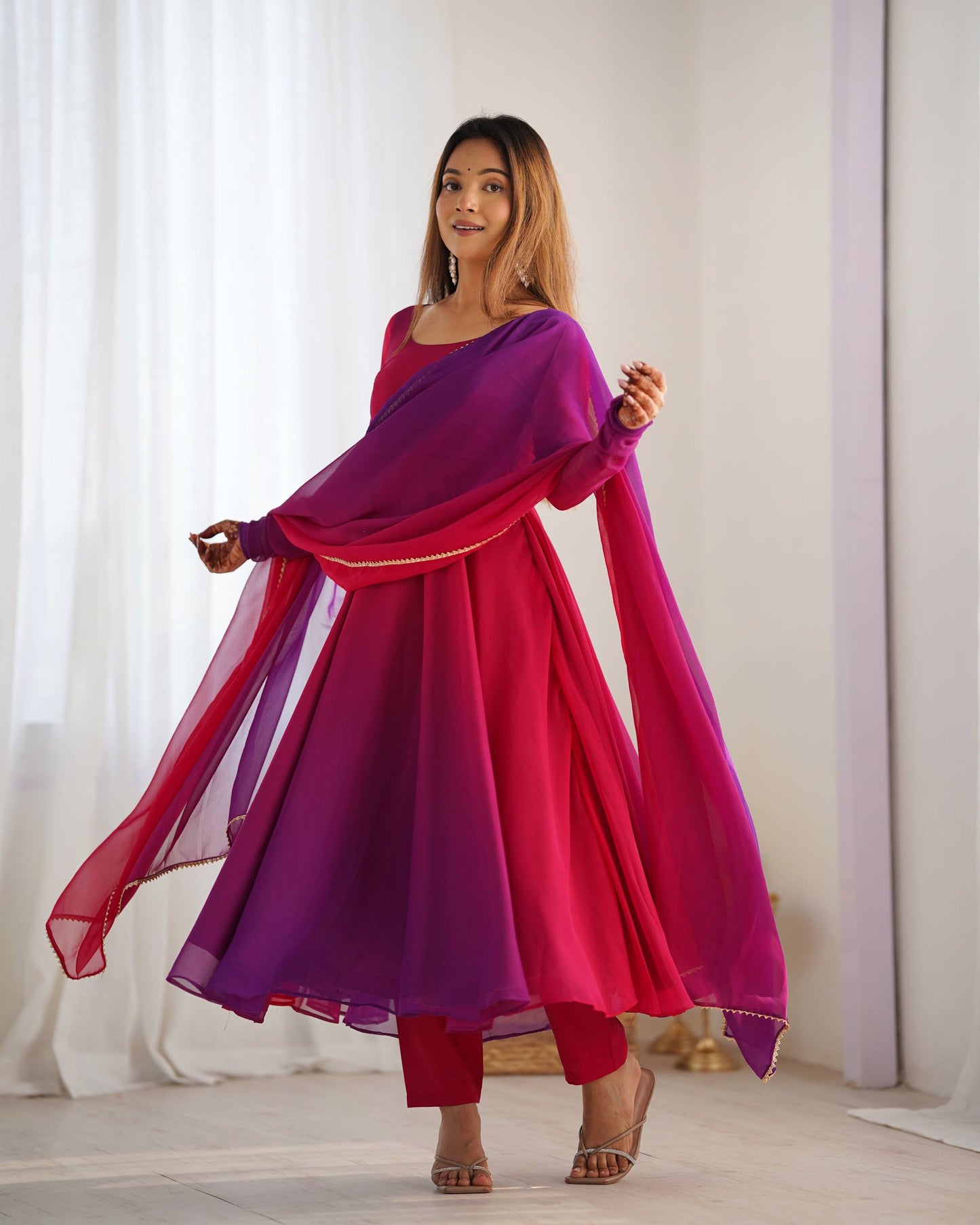 Pure Georgette Full Flare Anarkali Salwar Suit for Women