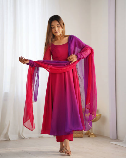 Pure Georgette Full Flare Anarkali Salwar Suit for Women