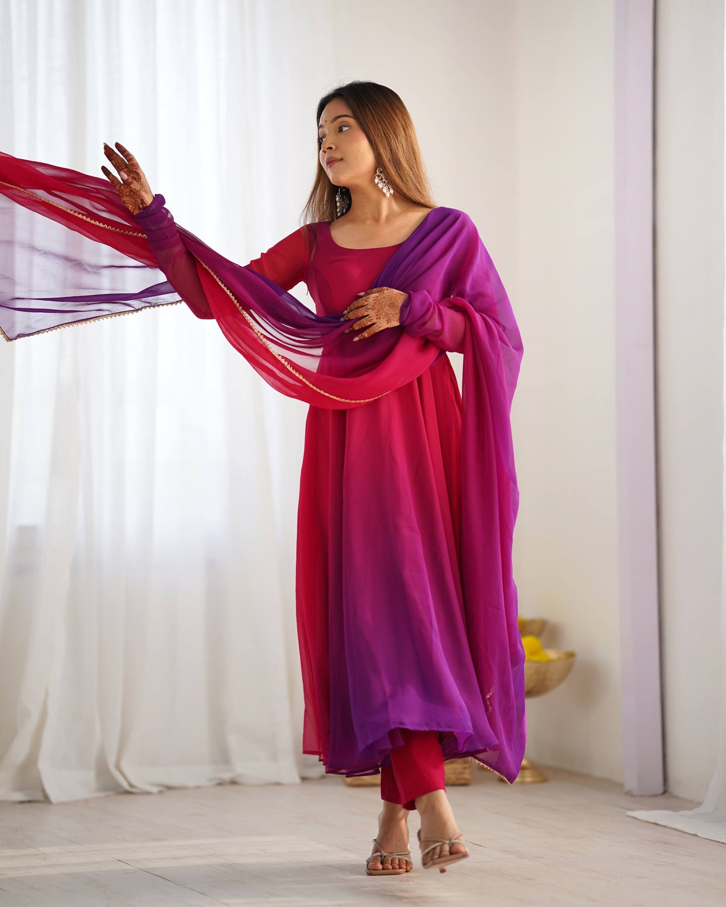Pure Georgette Full Flare Anarkali Salwar Suit for Women