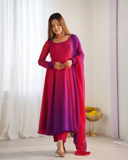 Pure Georgette Full Flare Anarkali Salwar Suit for Women