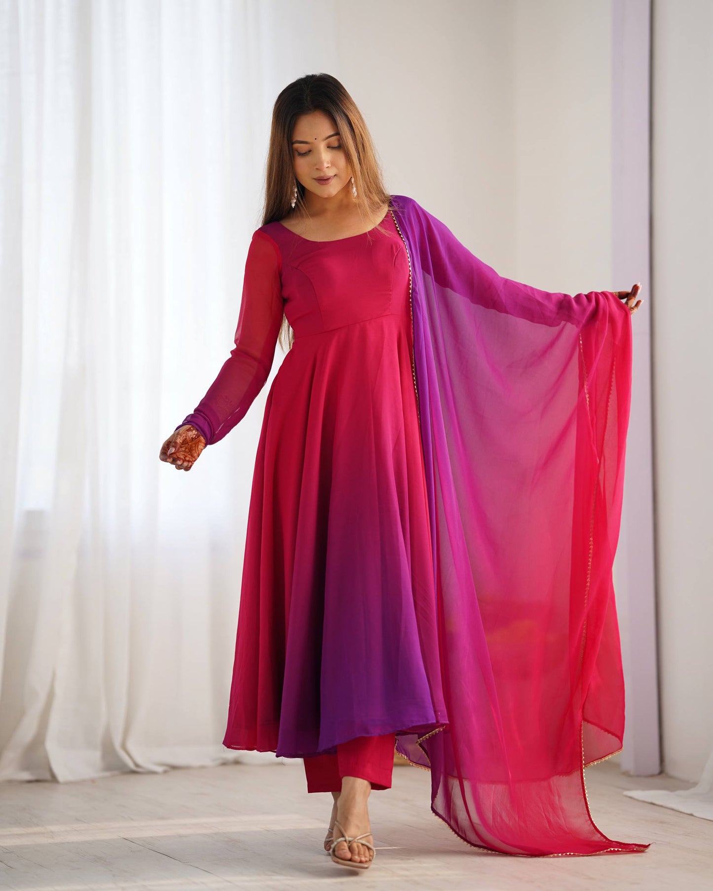 Pure Georgette Full Flare Anarkali Salwar Suit for Women