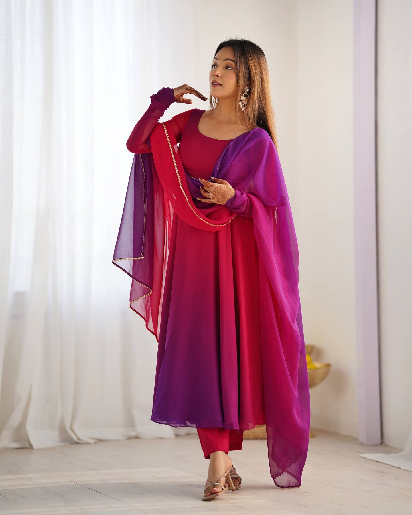 Pure Georgette Full Flare Anarkali Salwar Suit for Women