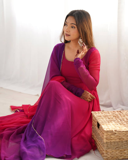 Pure Georgette Full Flare Anarkali Salwar Suit for Women