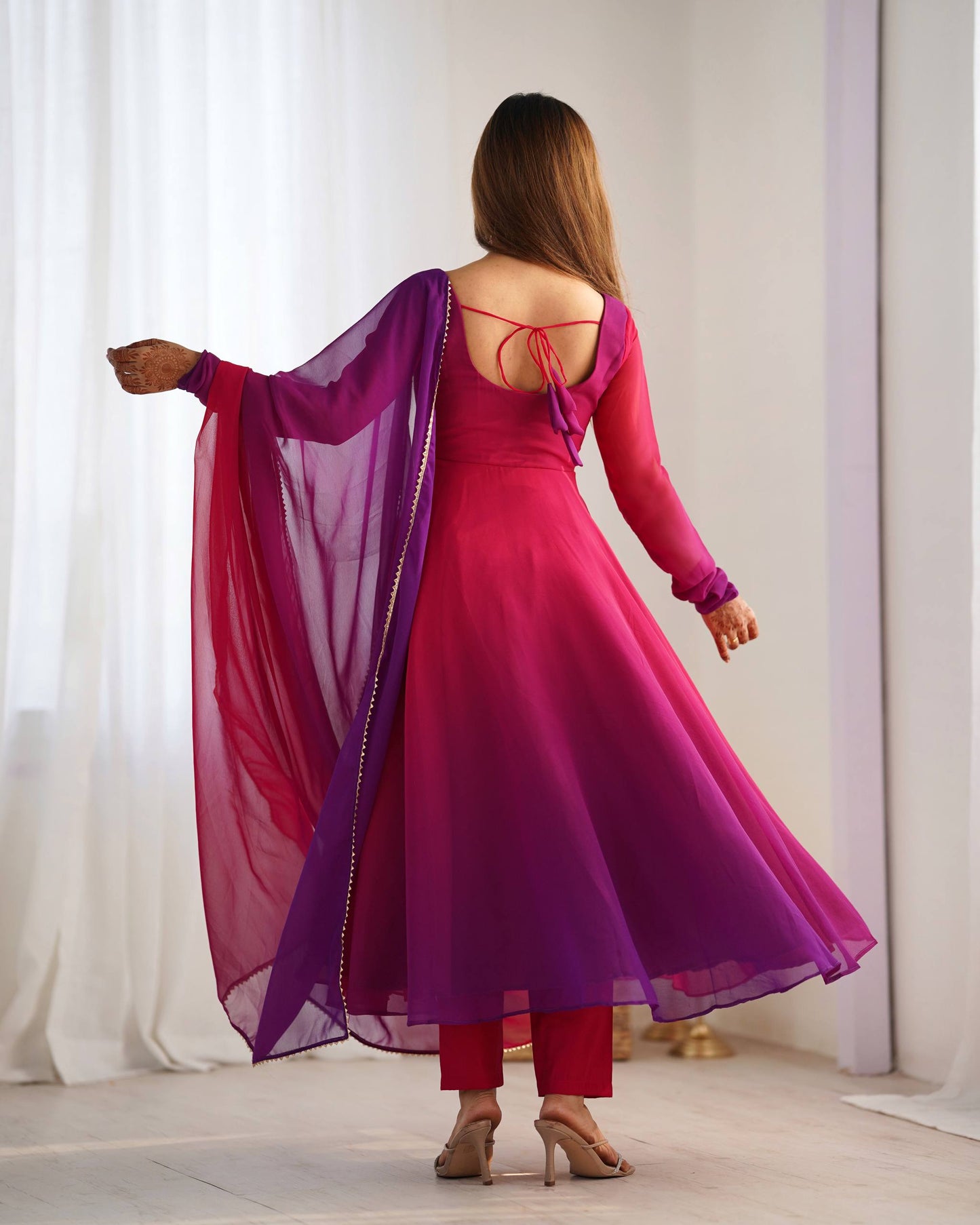 Pure Georgette Full Flare Anarkali Salwar Suit for Women