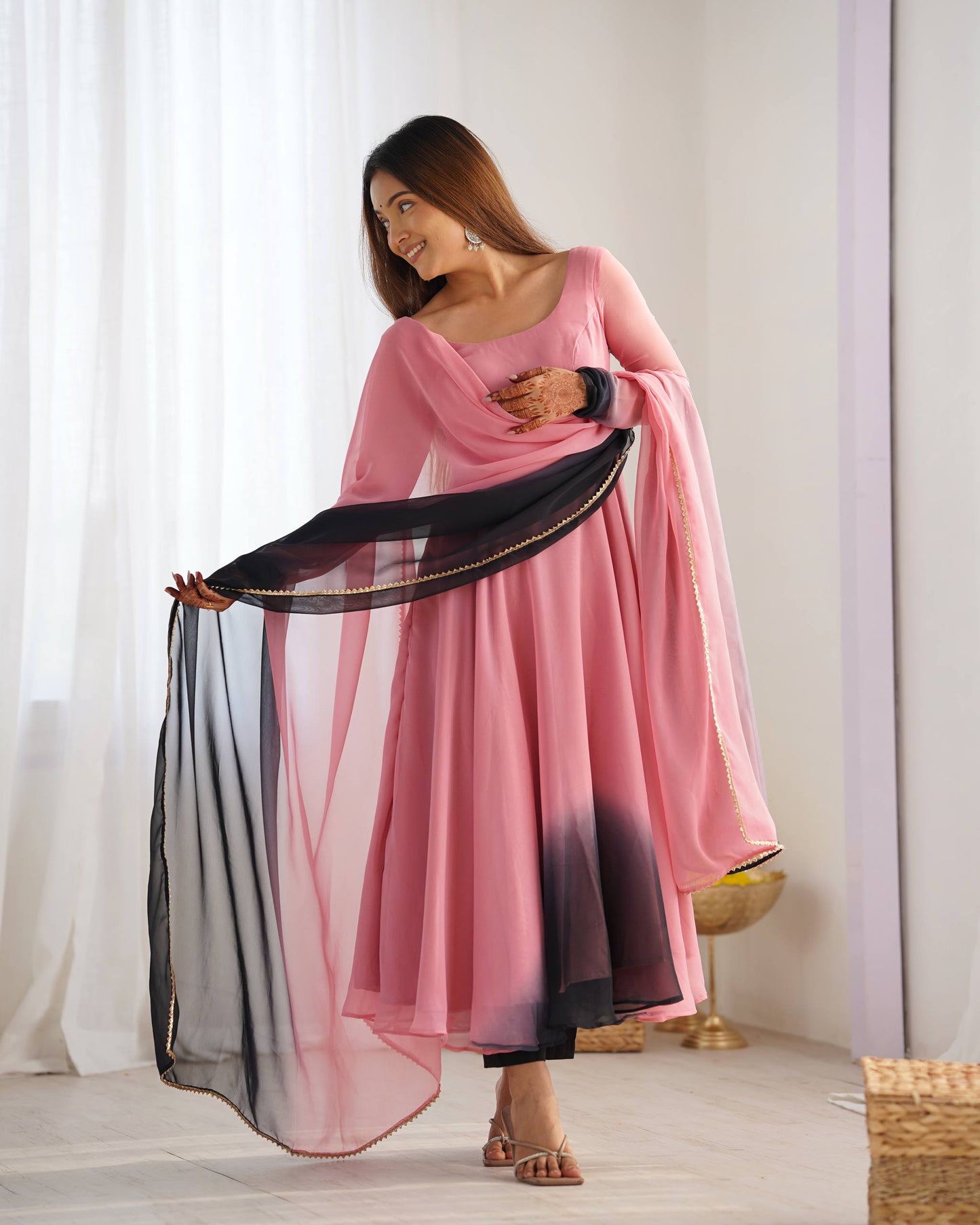 Pure Georgette Full Flare Anarkali Salwar Suit for Women