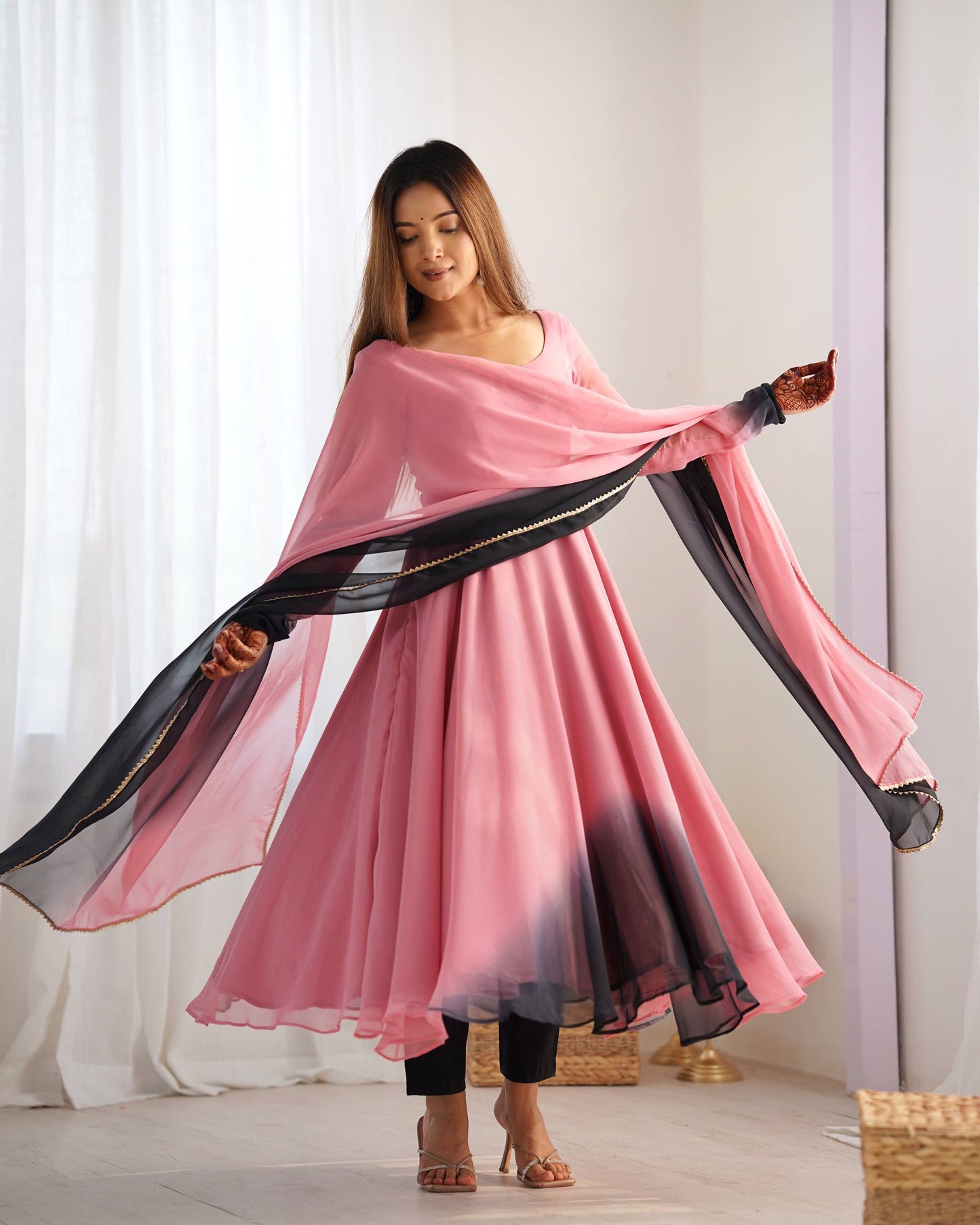 Pure Georgette Full Flare Anarkali Salwar Suit for Women
