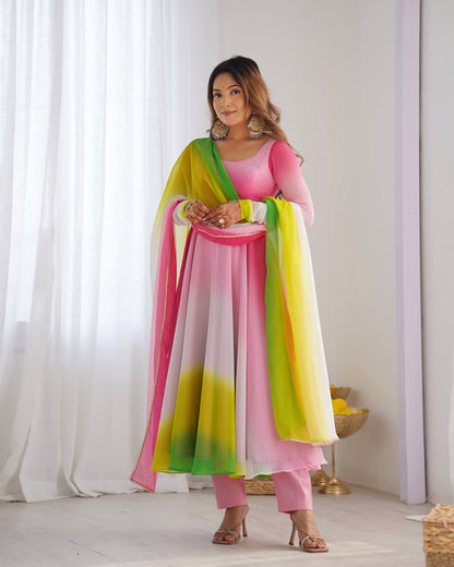 Pure Georgette Full Flare Anarkali Salwar Suit for Women