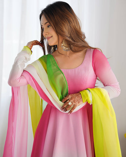 Pure Georgette Full Flare Anarkali Salwar Suit for Women