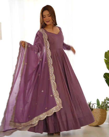 Premium Roman Silk Salwar Suit Party Wear Anarkali