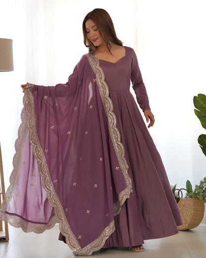 Premium Roman Silk Salwar Suit Party Wear Anarkali