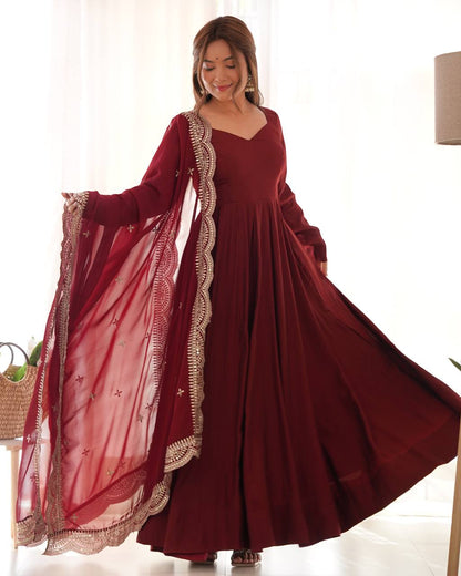 Premium Roman Silk Salwar Suit Party Wear Anarkali