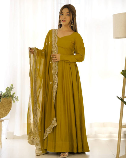 Premium Roman Silk Salwar Suit Party Wear Anarkali
