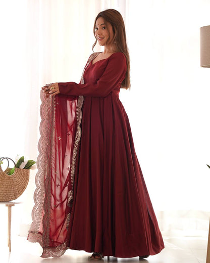 Premium Roman Silk Salwar Suit Party Wear Anarkali