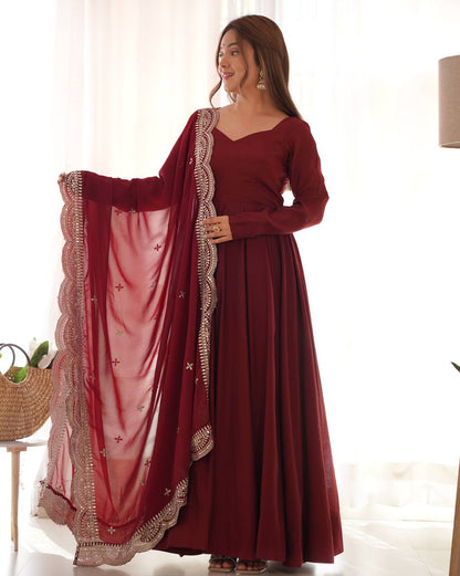 Premium Roman Silk Salwar Suit Party Wear Anarkali