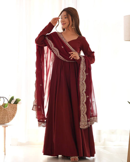 Premium Roman Silk Salwar Suit Party Wear Anarkali