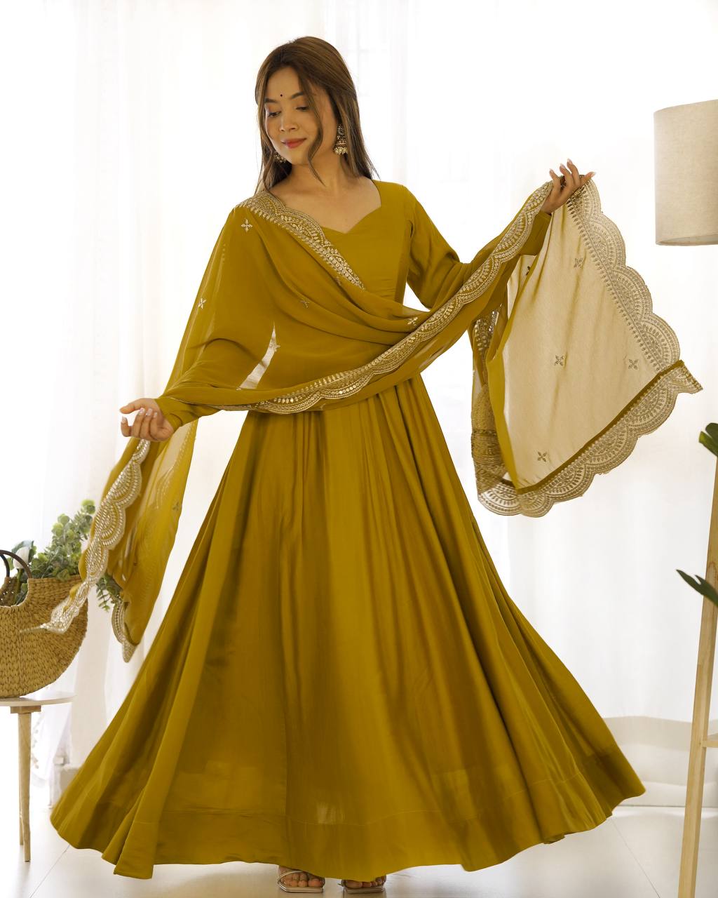 Premium Roman Silk Salwar Suit Party Wear Anarkali