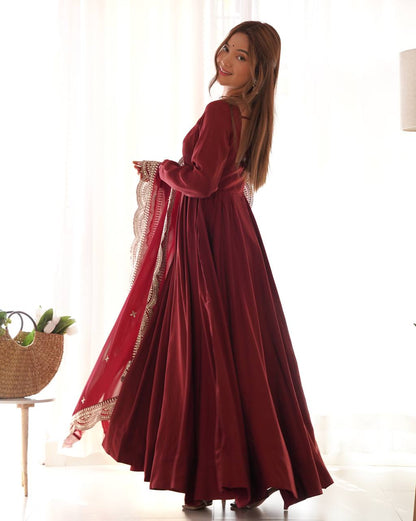 Premium Roman Silk Salwar Suit Party Wear Anarkali