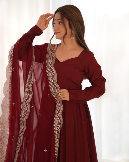 Premium Roman Silk Salwar Suit Party Wear Anarkali