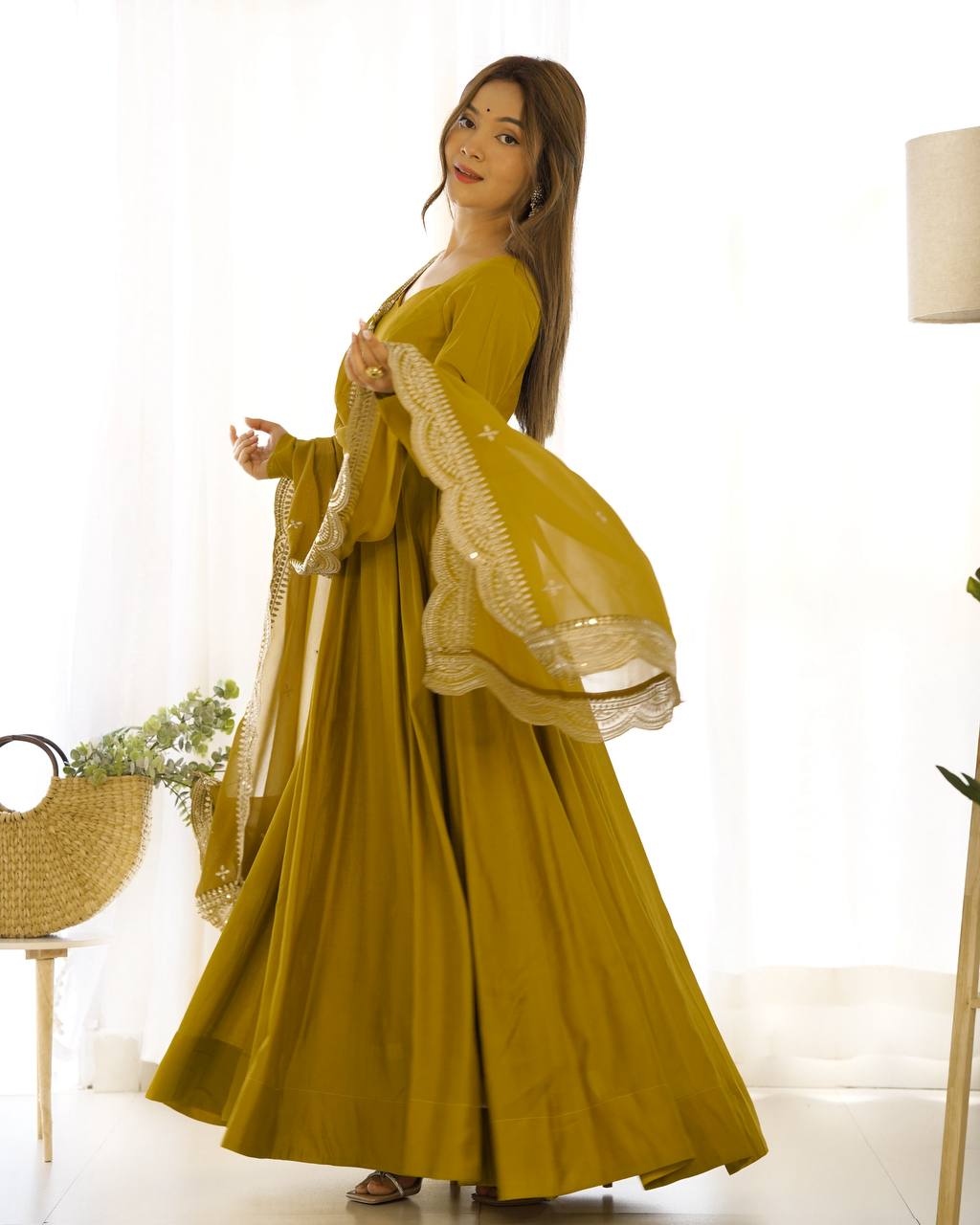 Premium Roman Silk Salwar Suit Party Wear Anarkali