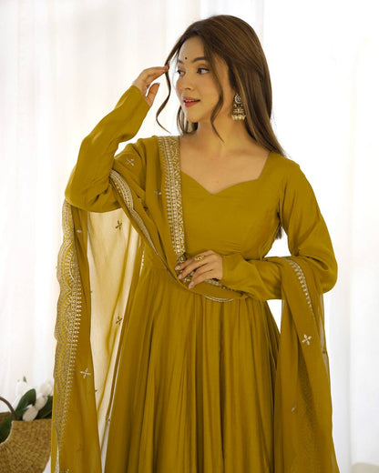 Premium Roman Silk Salwar Suit Party Wear Anarkali