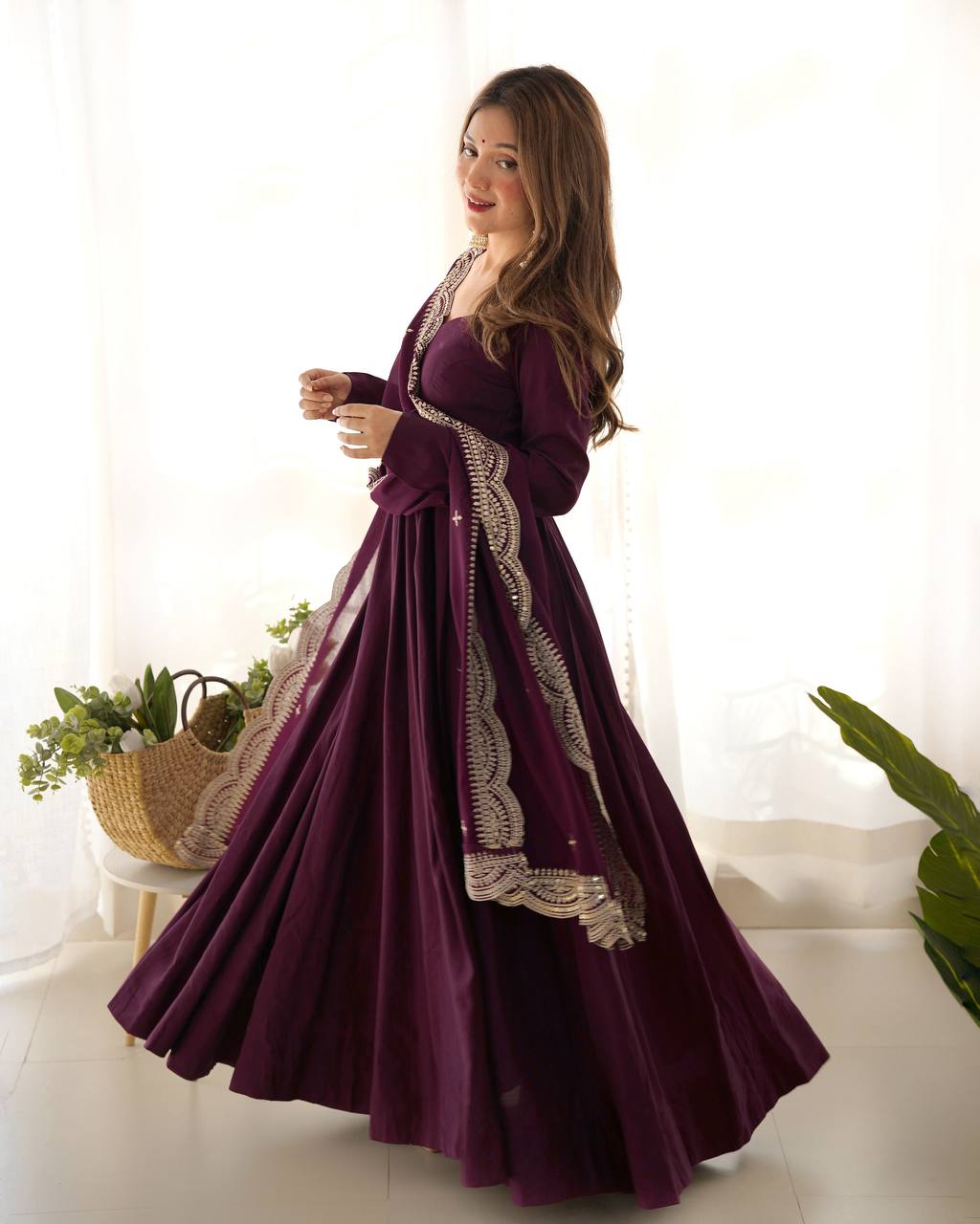 Premium Roman Silk Salwar Suit Party Wear Anarkali