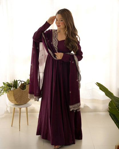 Premium Roman Silk Salwar Suit Party Wear Anarkali