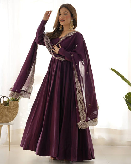 Premium Roman Silk Salwar Suit Party Wear Anarkali
