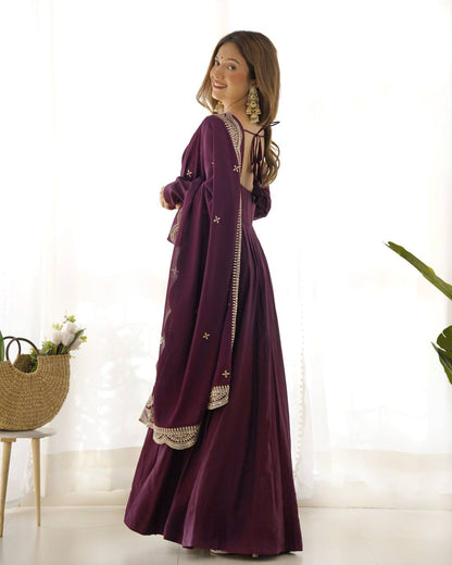 Premium Roman Silk Salwar Suit Party Wear Anarkali