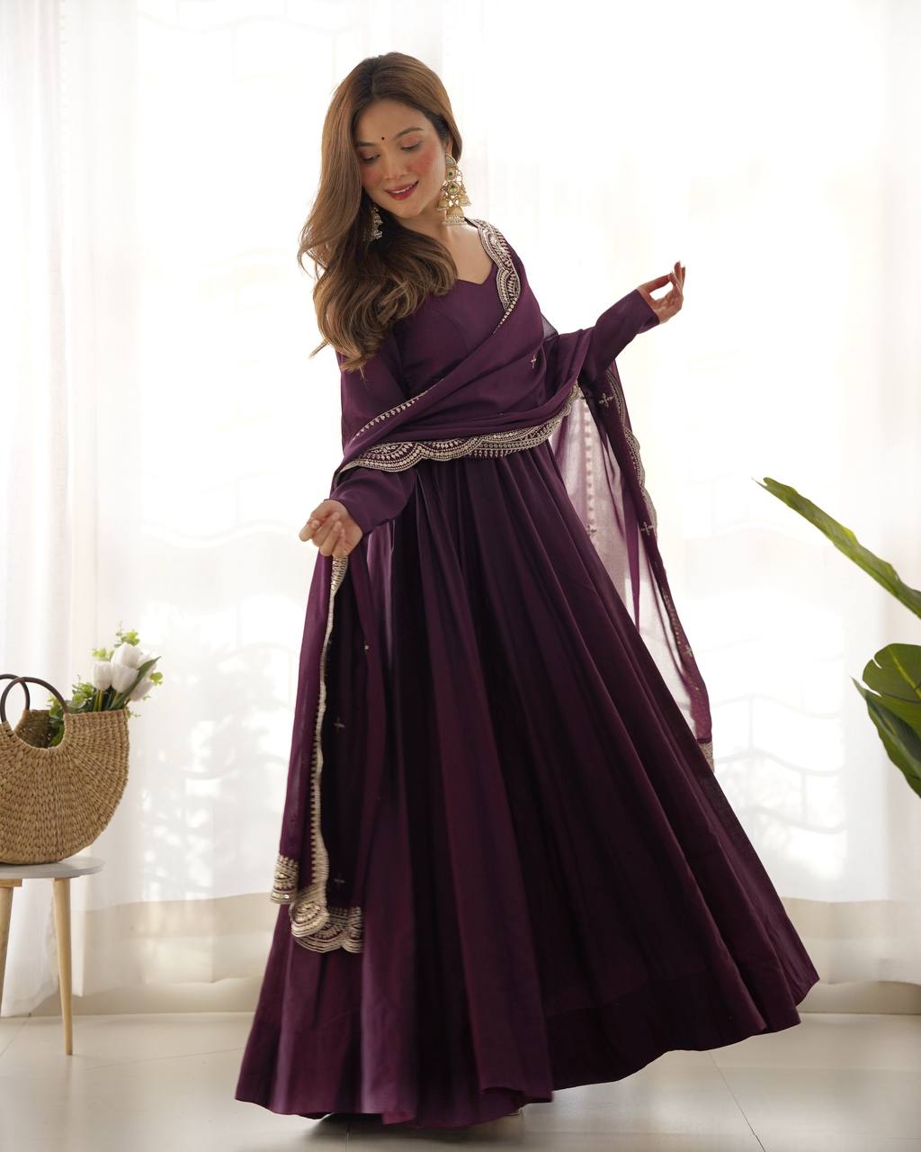 Premium Roman Silk Salwar Suit Party Wear Anarkali
