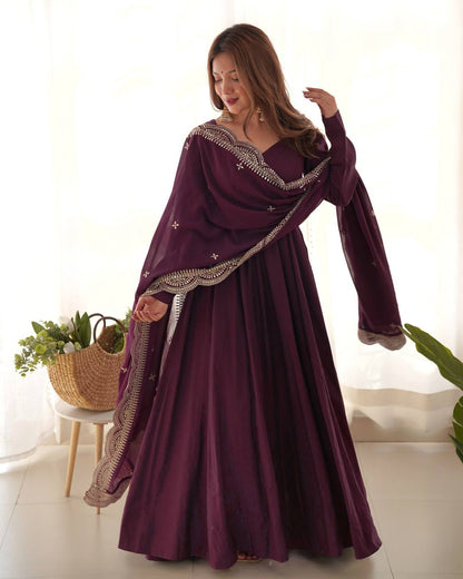 Premium Roman Silk Salwar Suit Party Wear Anarkali