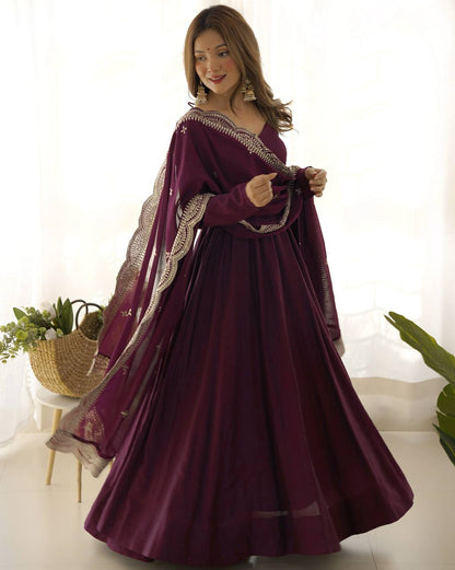 Premium Roman Silk Salwar Suit Party Wear Anarkali