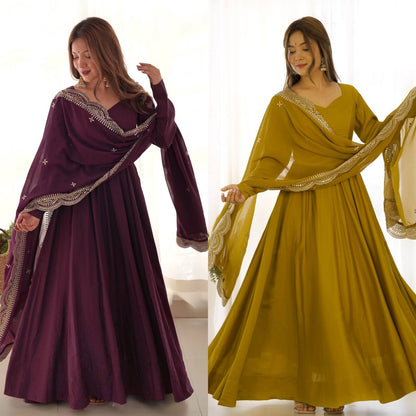Premium Roman Silk Salwar Suit Party Wear Anarkali