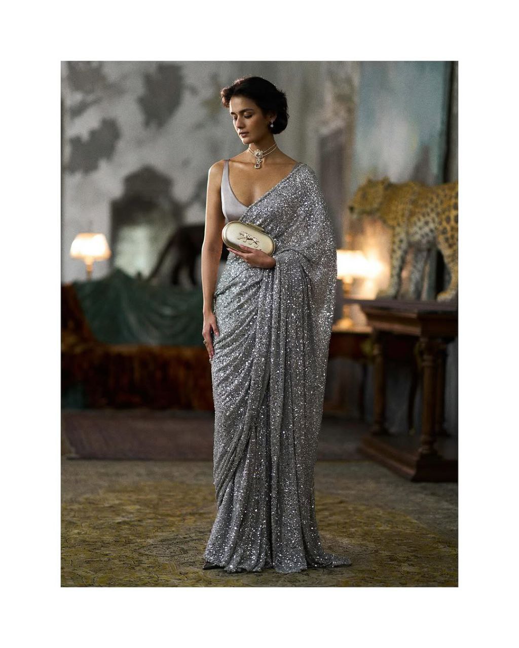 Sparkling Bollywood Designer Georgette Party Wear Saree