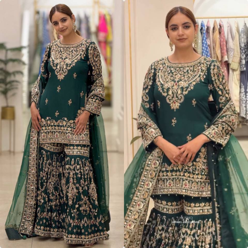 Georgette Salwar Kameez with Heavy Embroidery Work