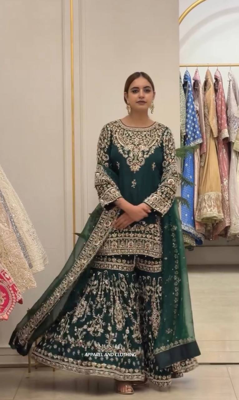 Georgette Salwar Kameez with Heavy Embroidery Work