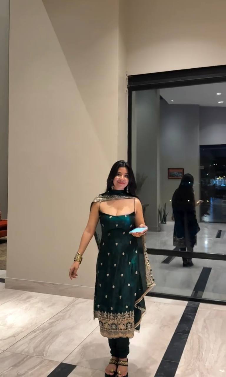 Bottle Green Pakistani Suit for Women | Party Wear Salwar Kameez