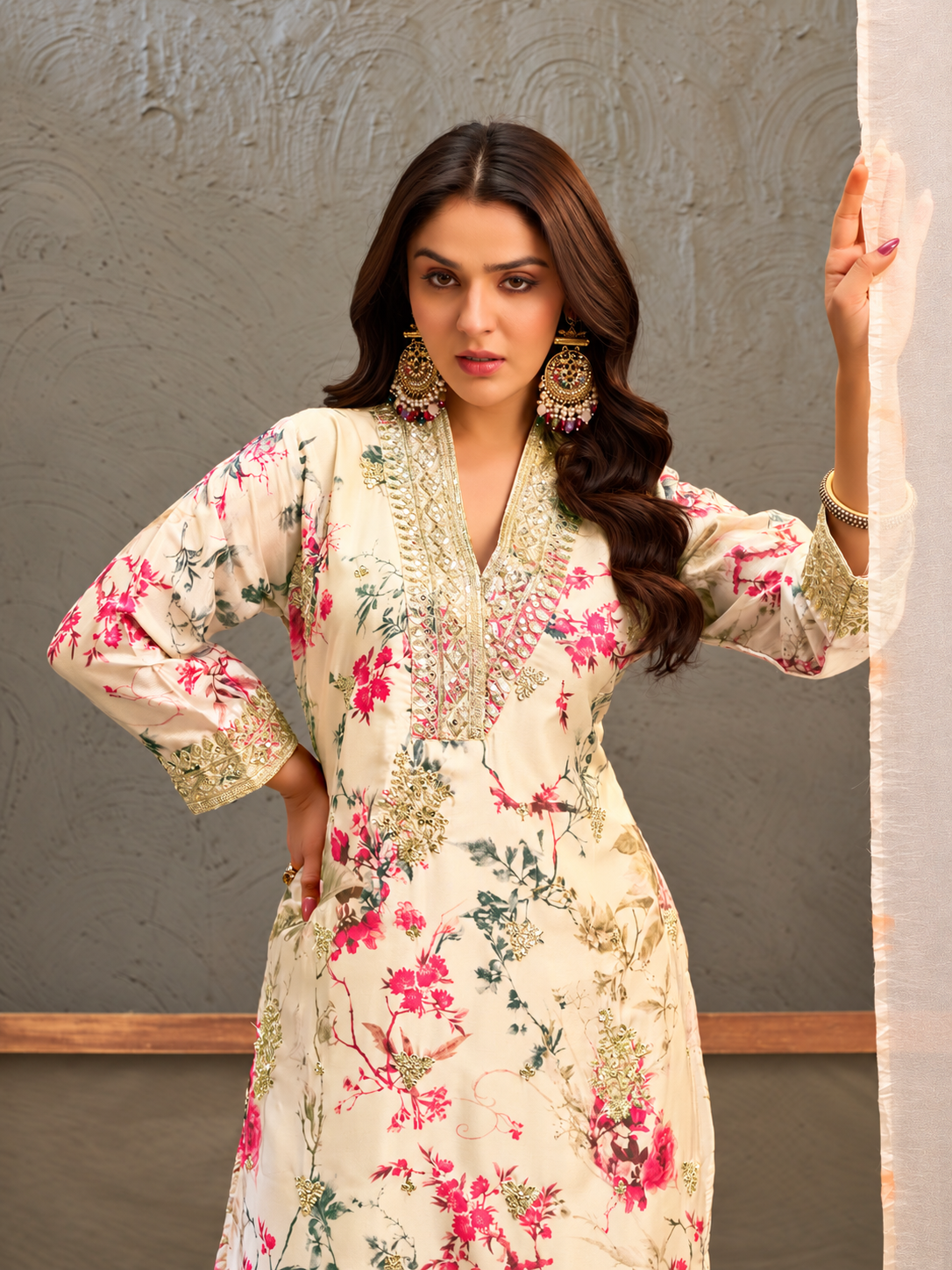 Festive Straight Kurta Palazzo Set for Women