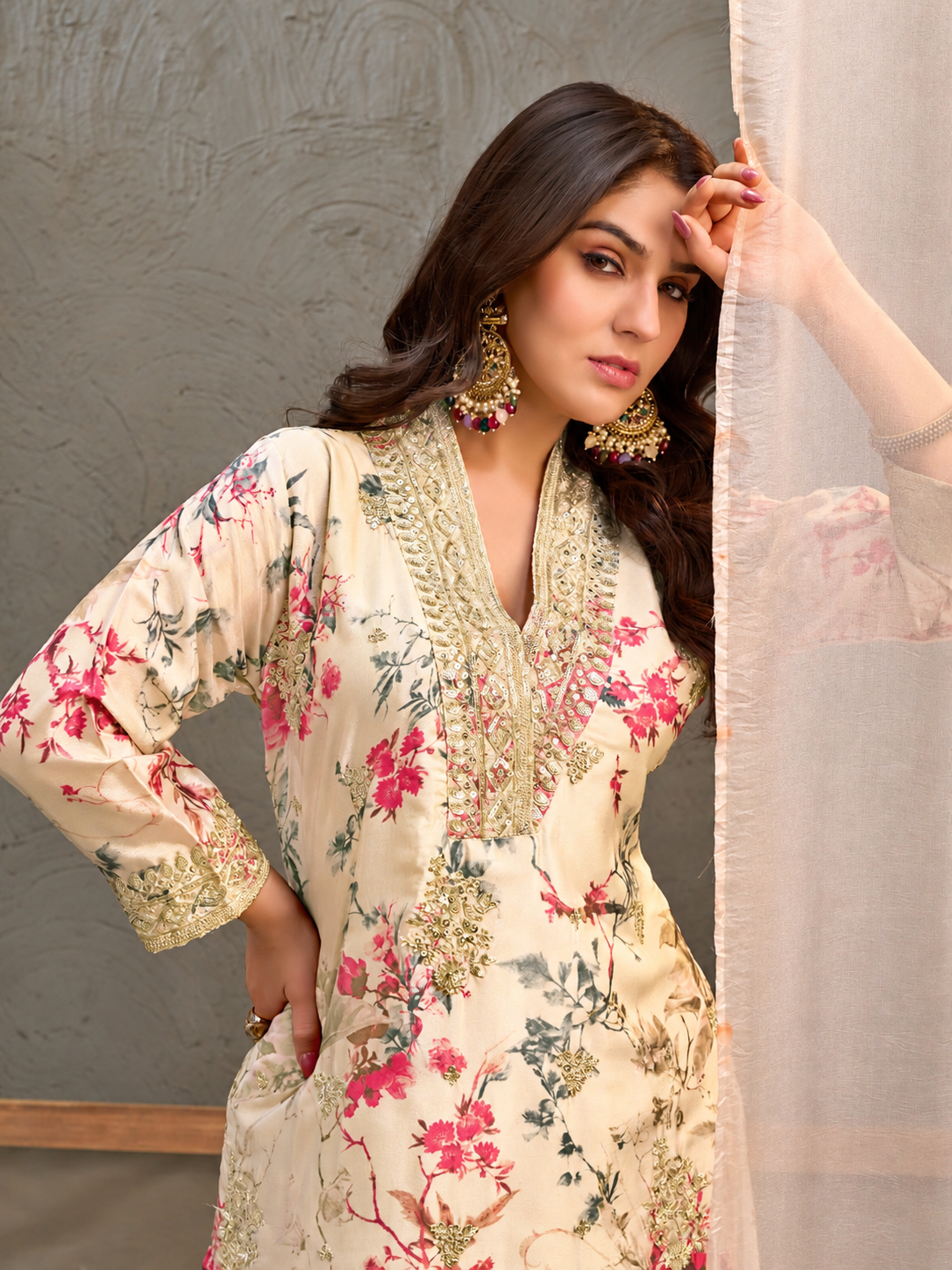 Festive Straight Kurta Palazzo Set for Women