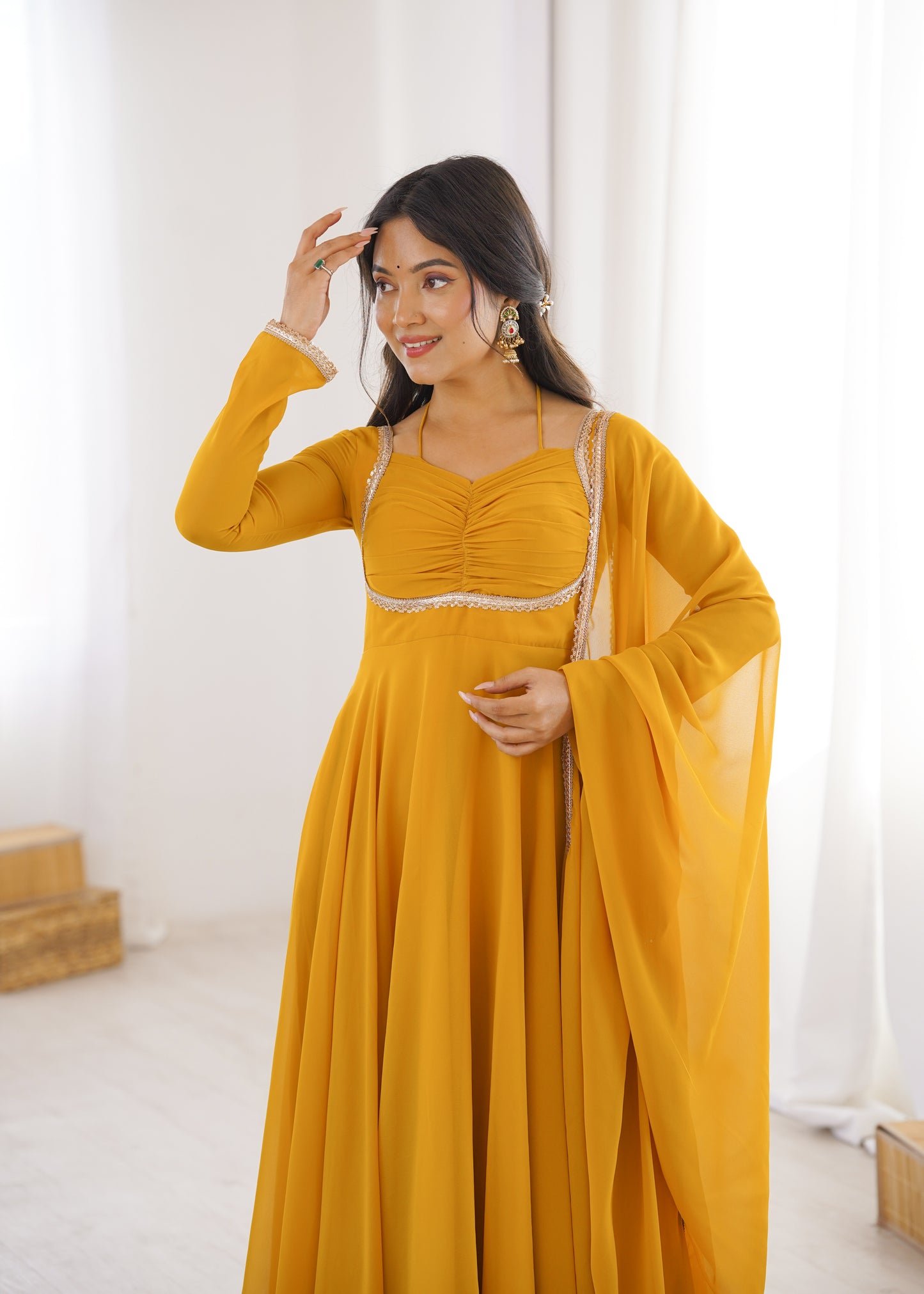 Georgette Anarkali Suit with Dupatta - Party Wear Anarkali Dress