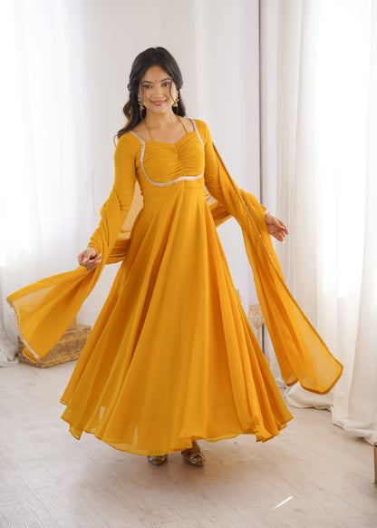 Georgette Anarkali Suit with Dupatta - Party Wear Anarkali Dress
