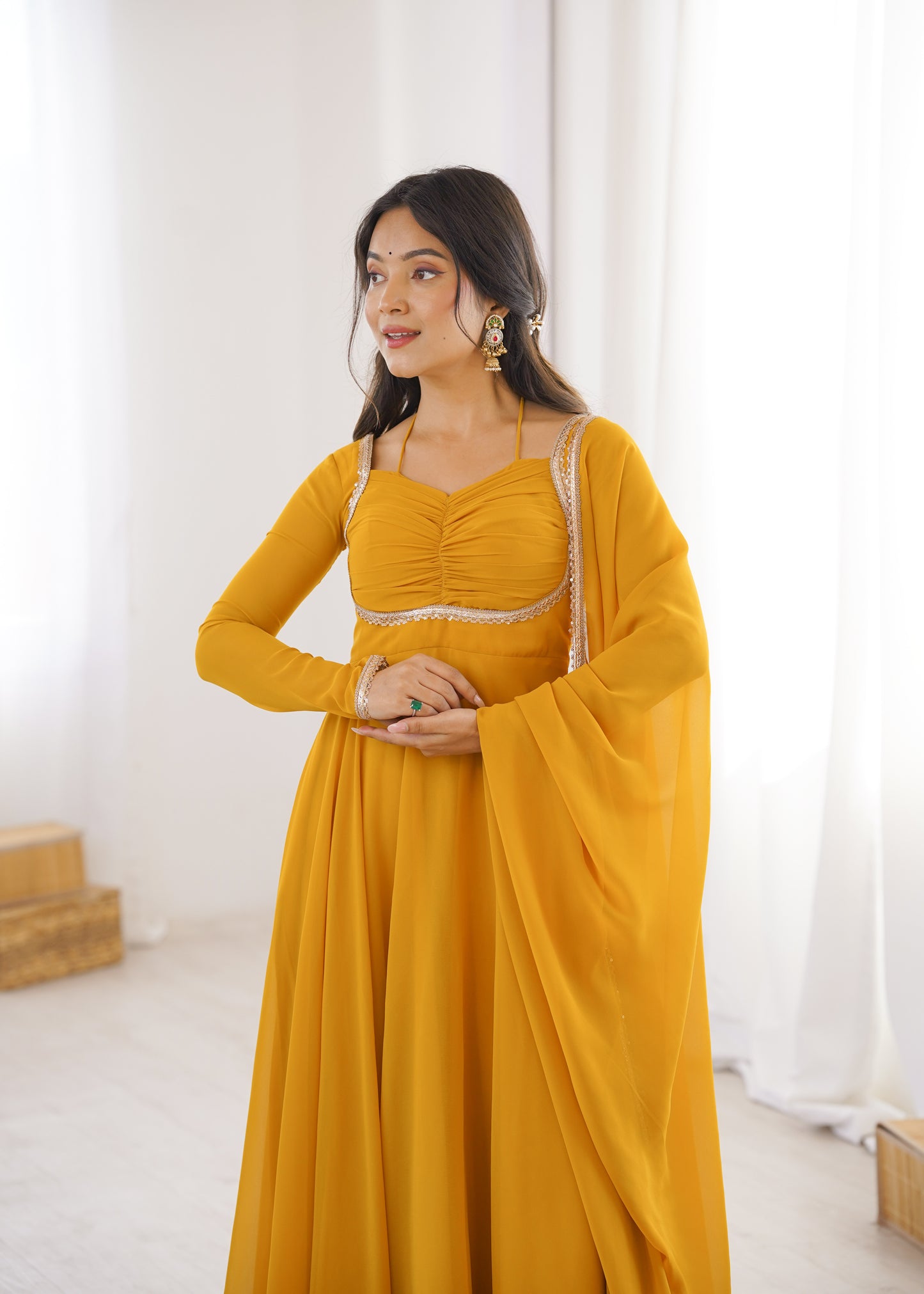 Georgette Anarkali Suit with Dupatta - Party Wear Anarkali Dress