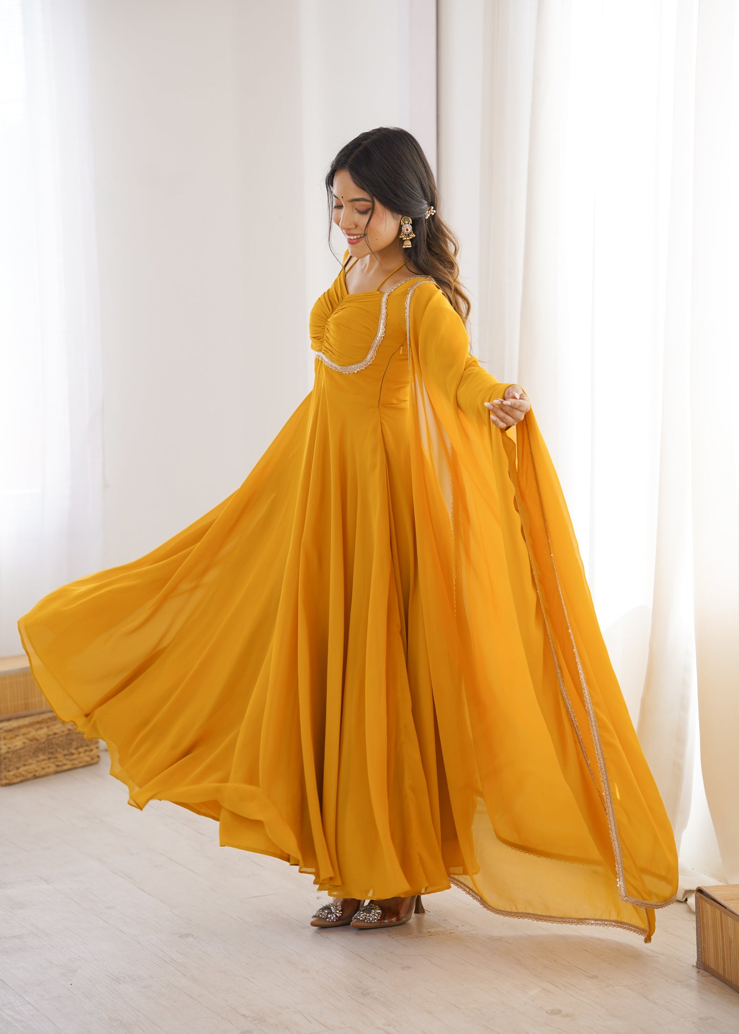 Georgette Anarkali Suit with Dupatta - Party Wear Anarkali Dress