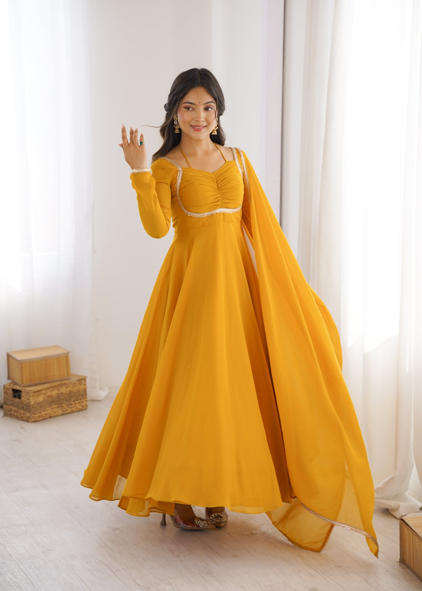 Georgette Anarkali Suit with Dupatta - Party Wear Anarkali Dress